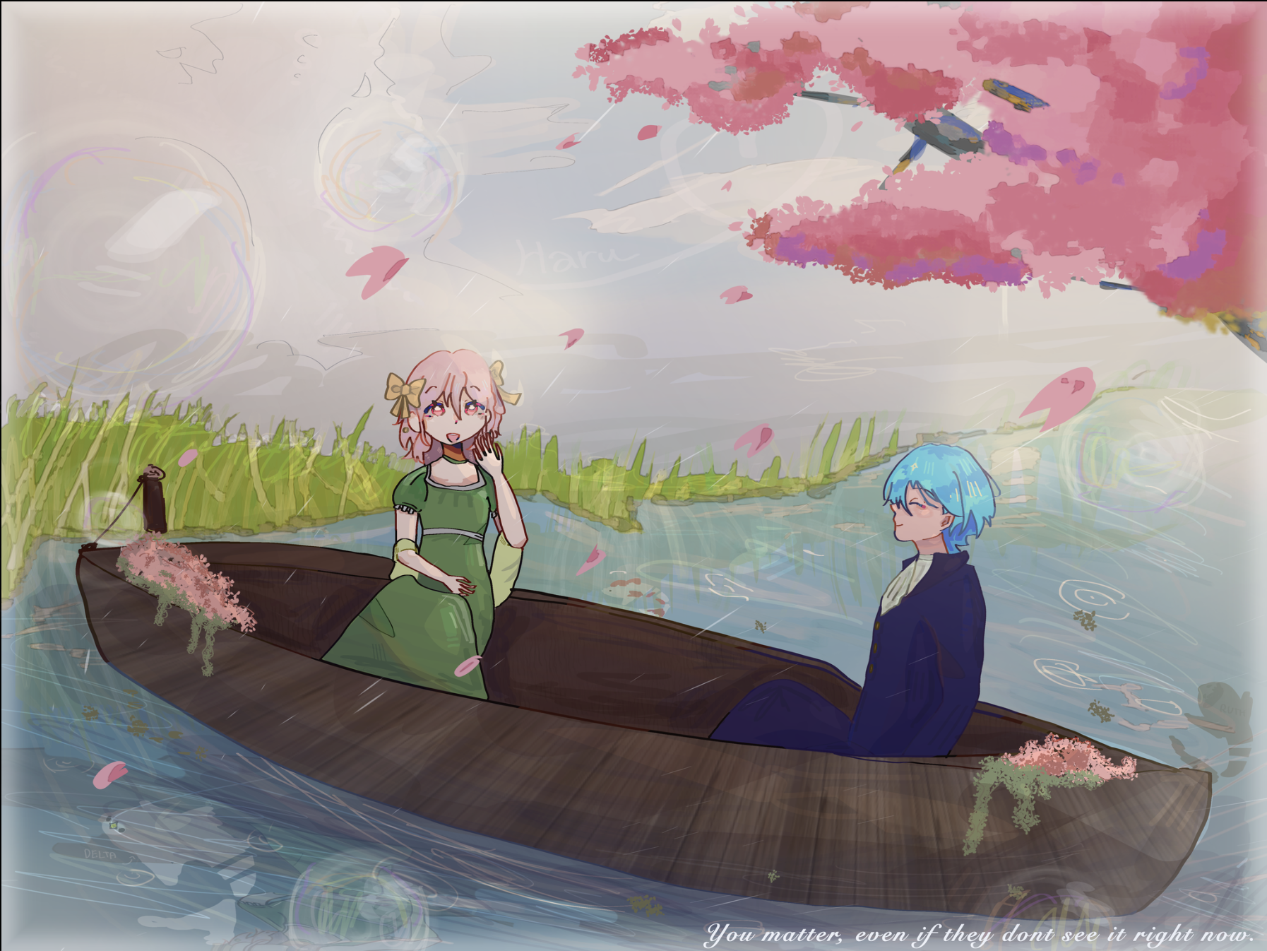 Haru and Luke on a Boat